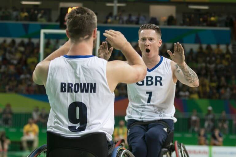 Harry Brown and Terry Bywater High Five - Rio Paralympics 2016